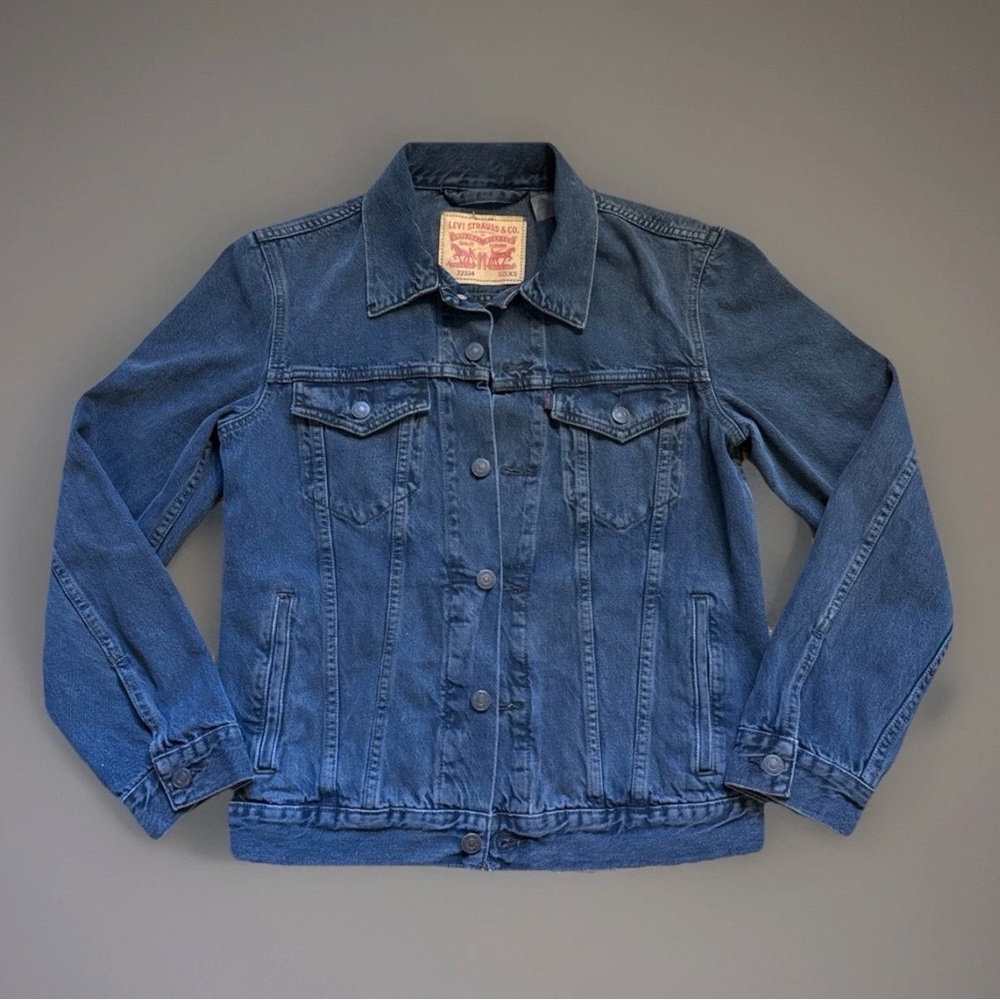 Levi's Trucker Denim Jacket Men’s XS Dark Grey Wash Jean Cotton 72334